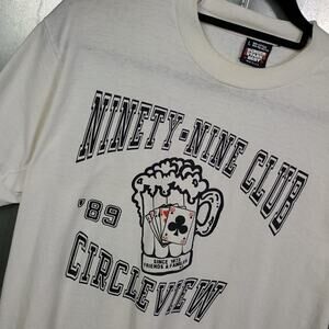 Vintage 80s Beer Playing Cards Poker Bar Drink Shirt Large Pennsylvania 99 Club